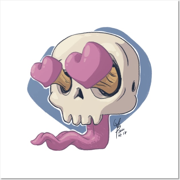 Skull Love Wall Art by MBGraphiX